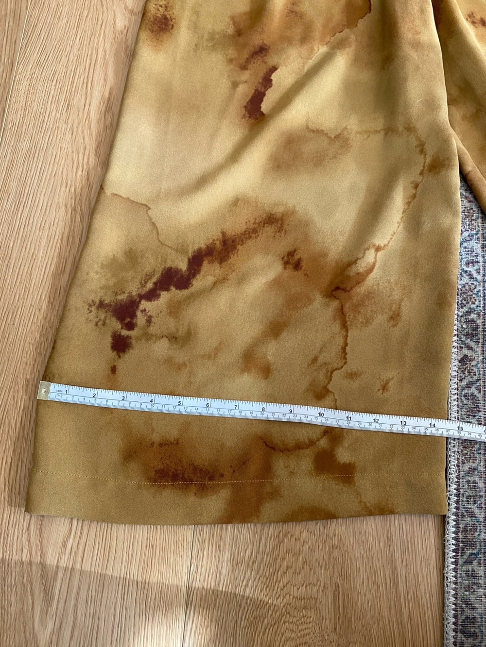 OAK + FORT Wide-Leg Tie-Dye Culotte Pants in Mustard Brown Sz Large Goblincore - Picture 10 of 14